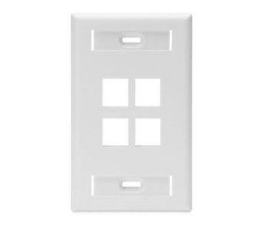 PLACA 4 ESPACIOS RJ45 FACE PLATE LEVITON