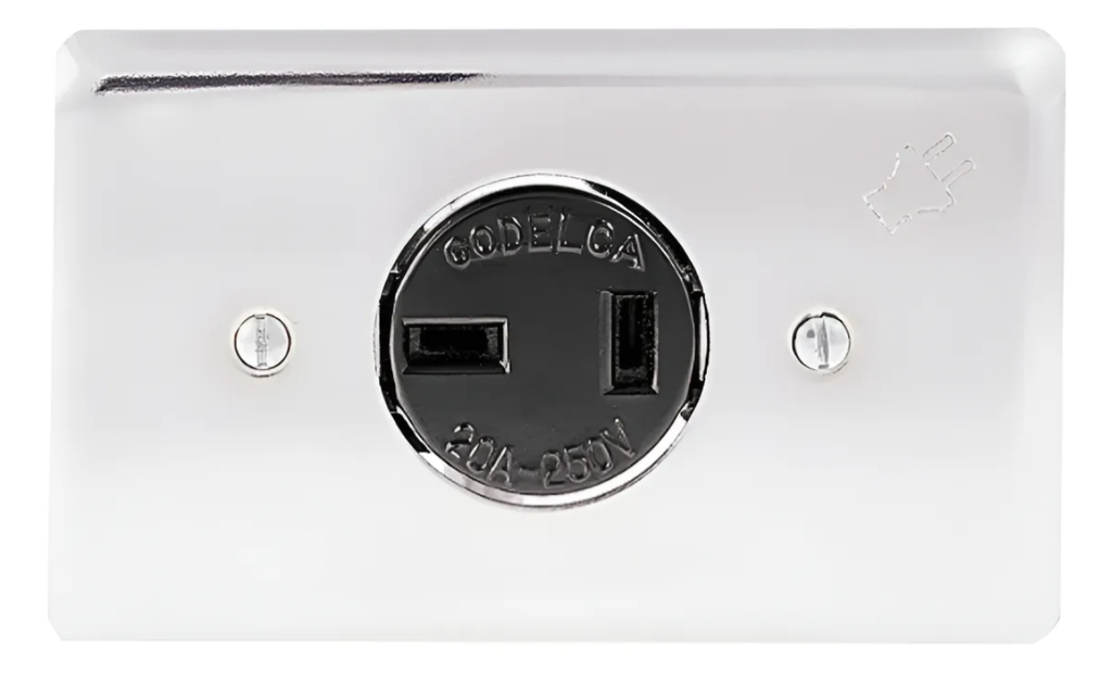 TOMA INCRUSTAR 20A 250V PATA TRABADA CODELCA