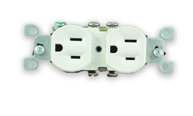 TOMA DOBLE P/TIERRA BL LEVITON