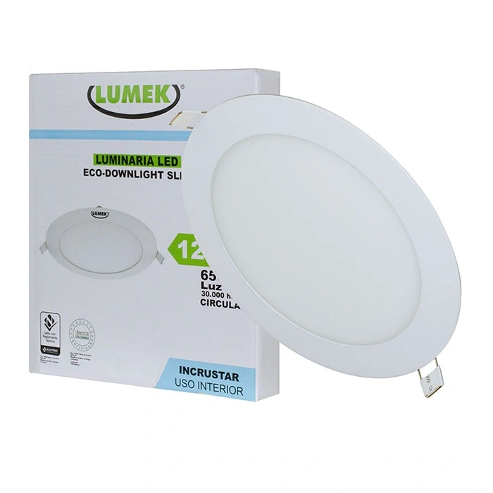 PANEL 12W INCRUSTA LED REDONDO 100-240V 6000K