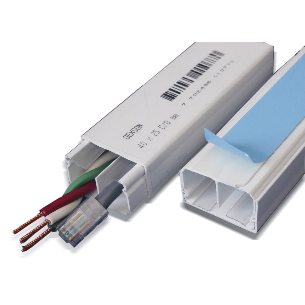 CANALETA 40X25 C/DIVISION ADHESIVO BLANCA DEXSON