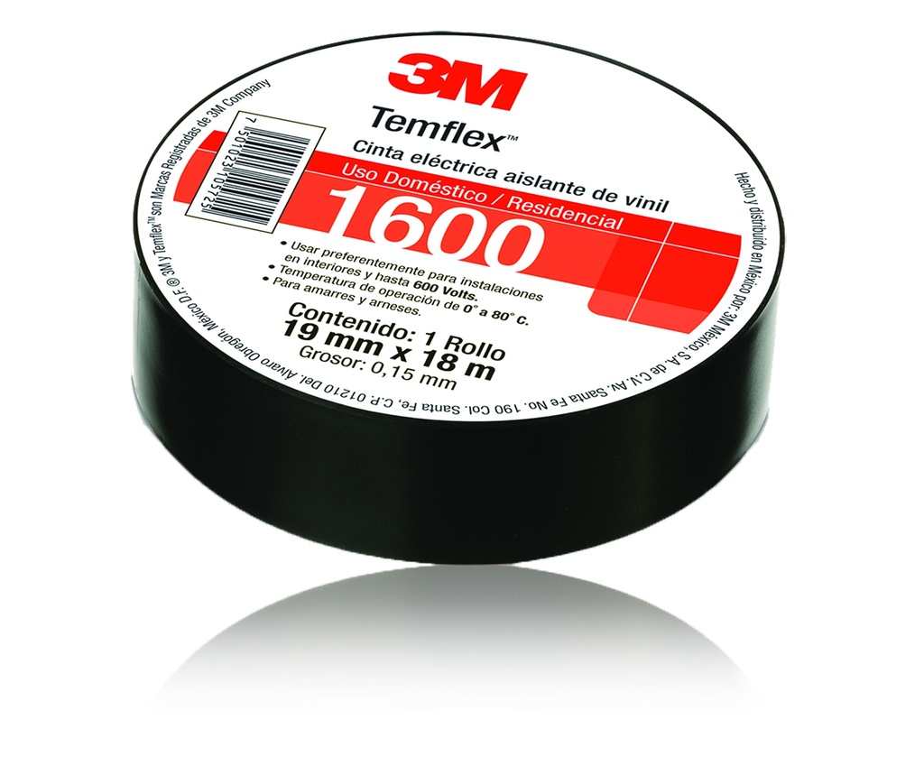 CINTA TEMFLEX NEGRO X 18MTRS 3M