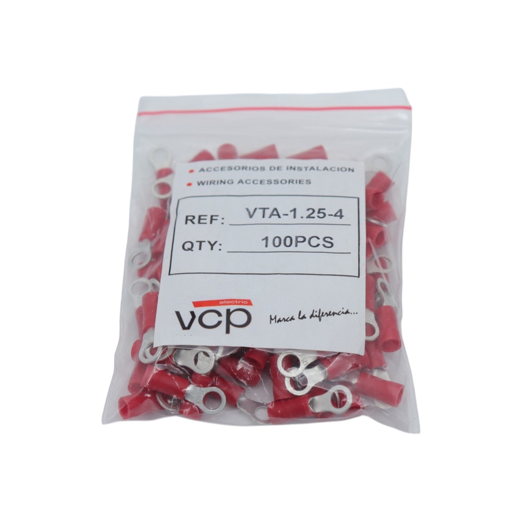 TERMINAL 16-22 AWG OJO 5/32 ROJO VCP