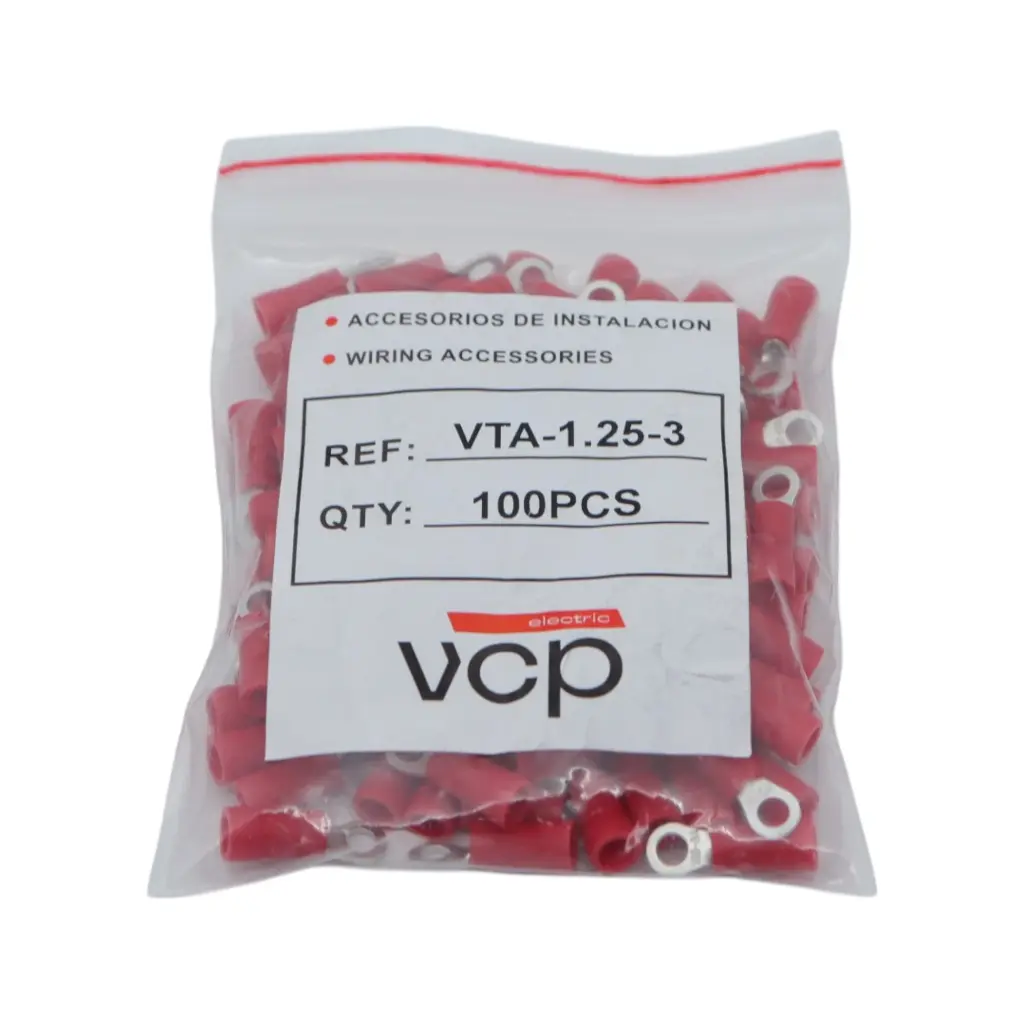 TERMINAL 16-22 AWG OJO 3/16 ROJO VCP