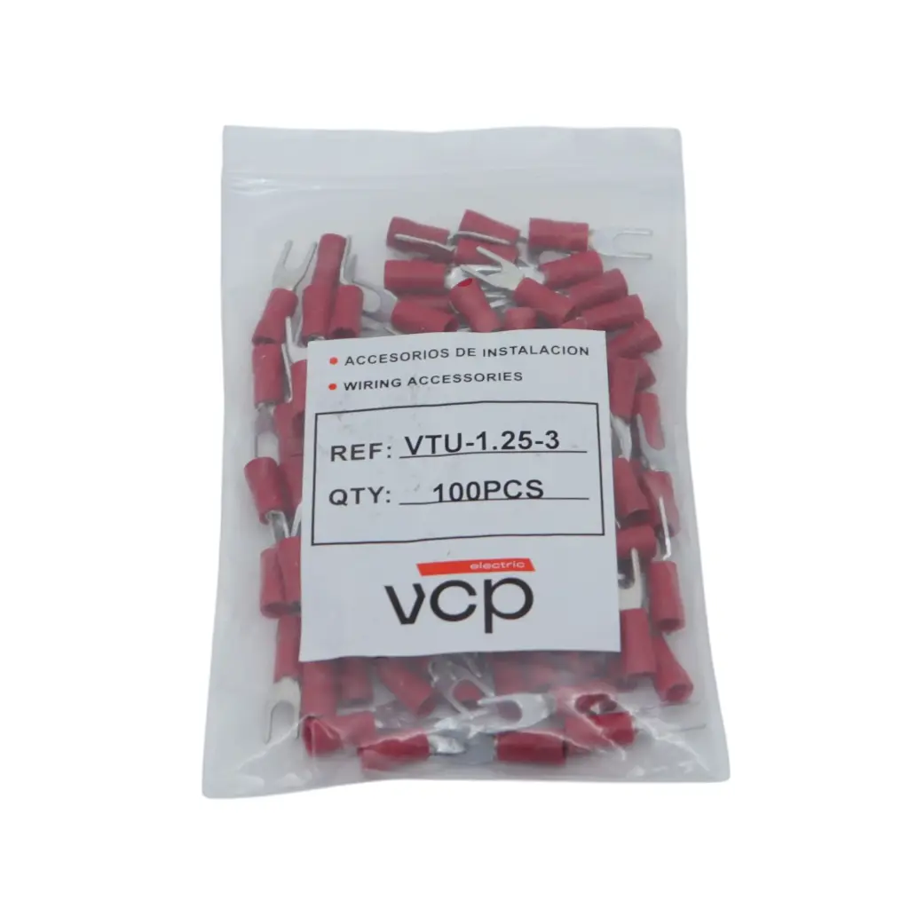 TERMINAL 16-22 AWG U 1/8 ROJO VCP