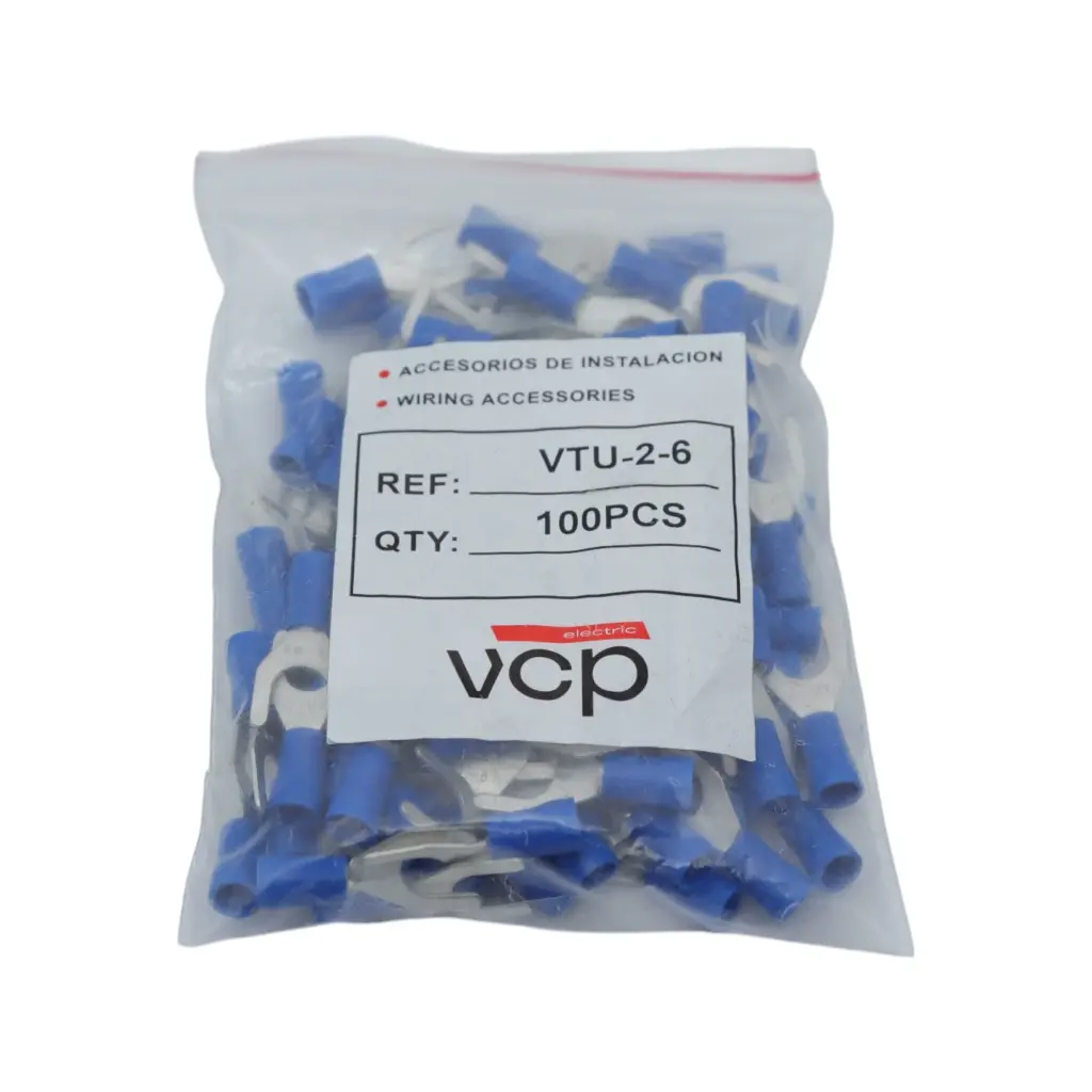 TERMINAL 16-14 AWG U 1/4 AZUL VCP