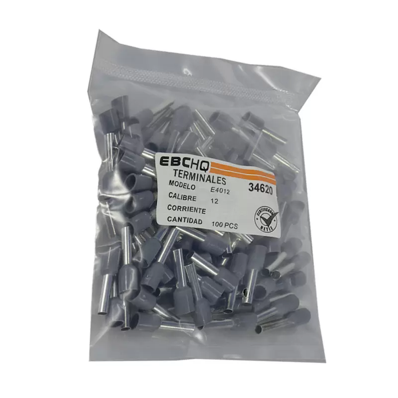 TERMINAL 12AWG PIN HUECO GRIS