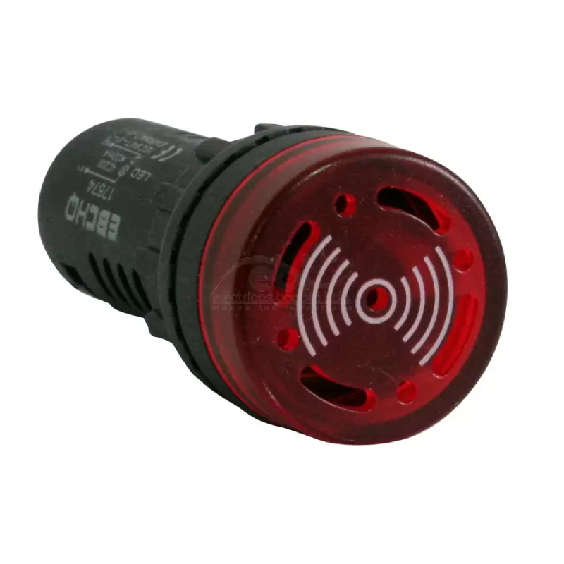 PILOTO ROJO LED C/BUZER 220VAC