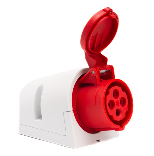 [TSP16/114-6] TOMA SOBREPONER 4X16 AMP ROJA 3P+T 440V