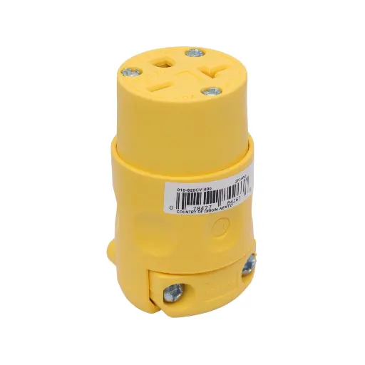 [620-CV] TOMA AEREA 20A 250V P/TIERRA AMARILLA LEVITON P.T