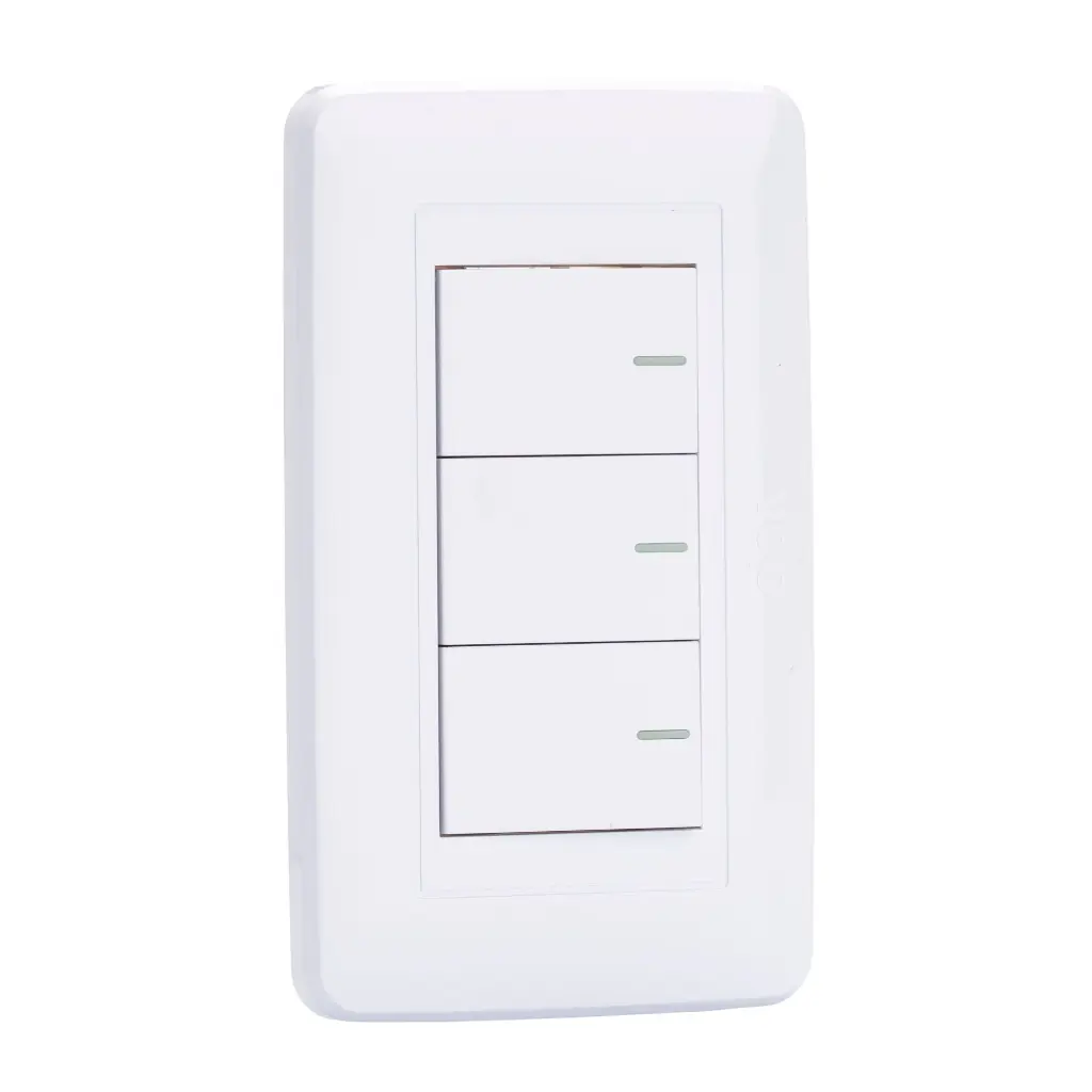 INTERRUPTOR TRIPLE CONMUTABLE BLANCO AMANECER