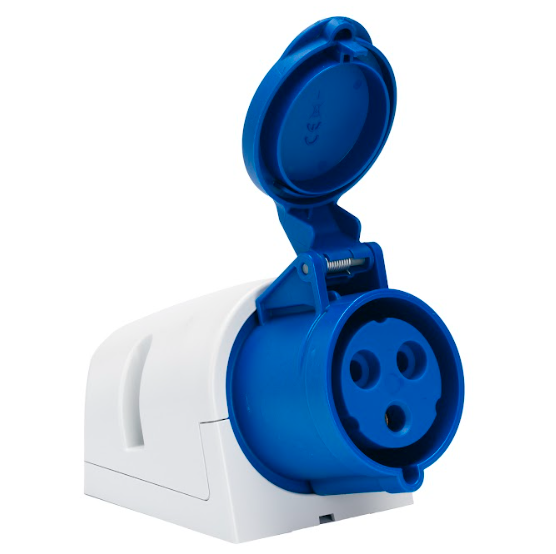 TOMA SOBREPONER 32AMP 220V 3H 2P++T AZUL