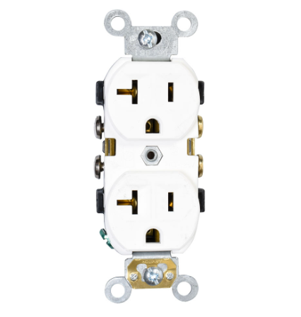 TOMA DOBLE P/TIERRA 20A 125V MARFIL LEVITON P.T