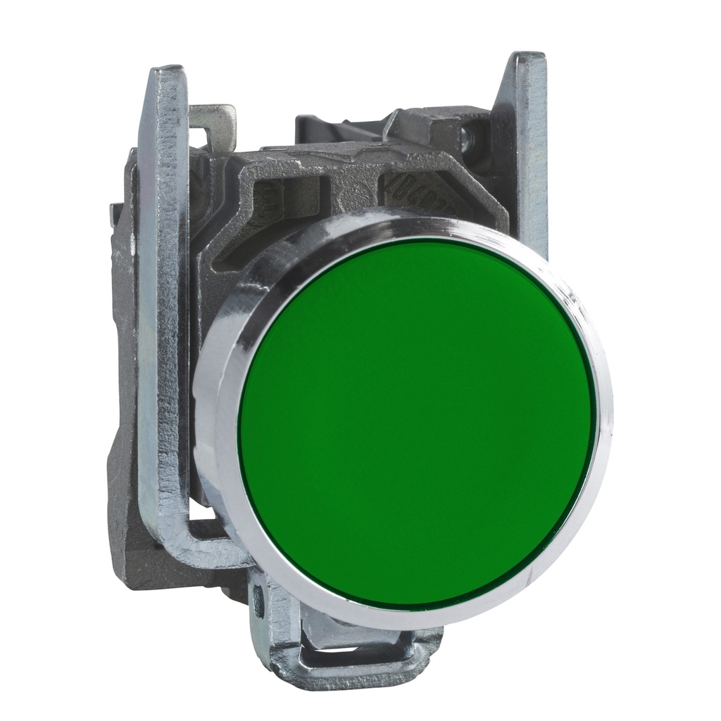 PULSADOR VERDE 1NA RASANTE METALICO