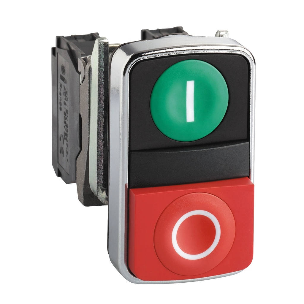 PULSADOR DOBLE 1NA+1NC VERDE/ROJO SCHNEIDER
