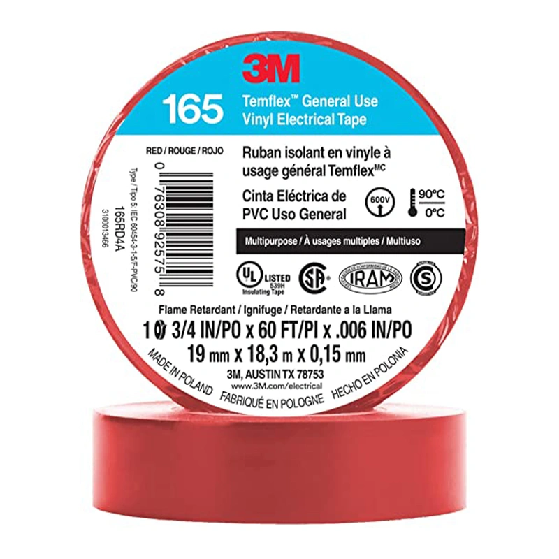 CINTA TEMFLEX ROJA 3M X 18 MTRS