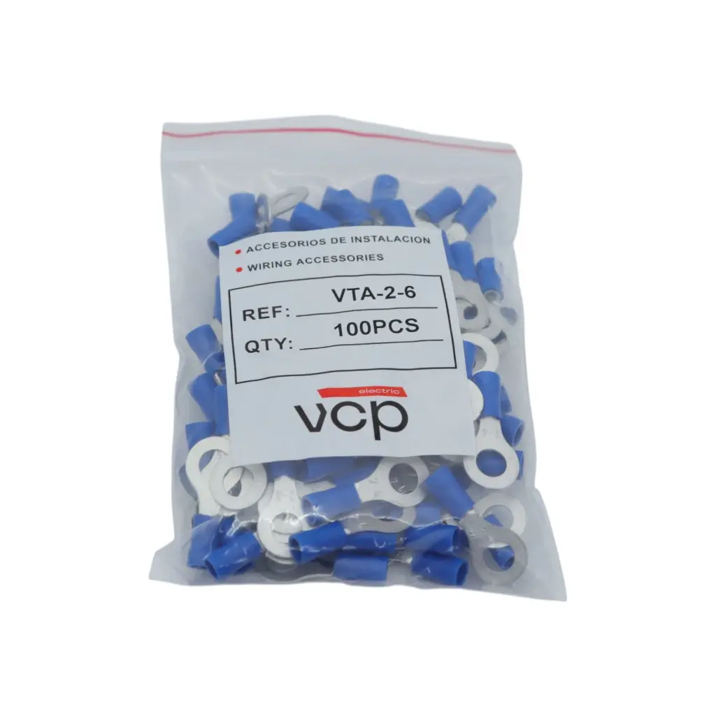 TERMINAL 16-14 AWG OJO 1/4 AZUL VCP