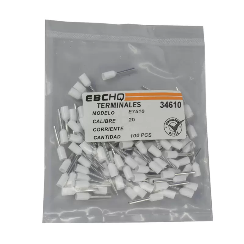 TERMINAL 20 AWG PUNTERA BLANCO EBC