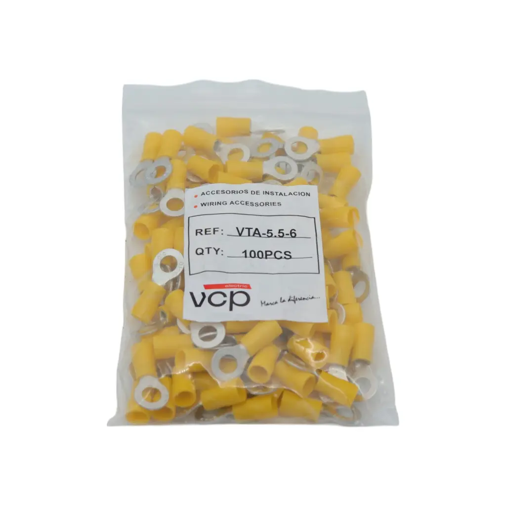 TERMINAL 12-10 AWG OJO 1/4 AMARILLO VCP