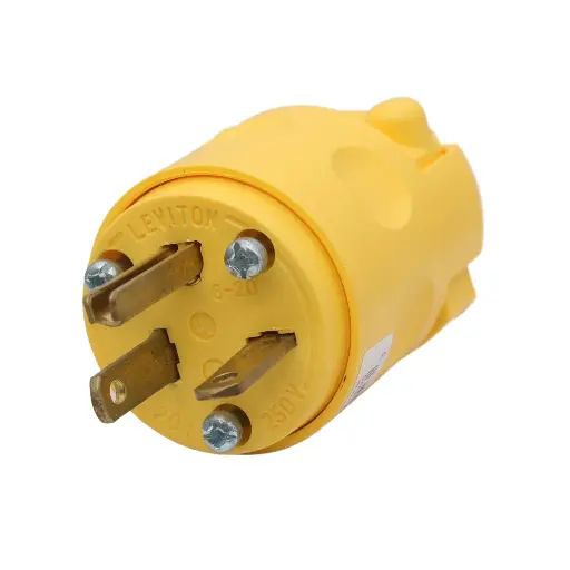 [620-PV] CLAVIJA 20A 250V P/TIERRA AMARILLA LEVITON P.T