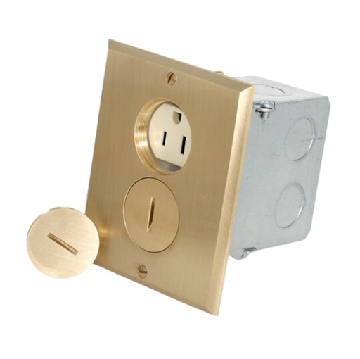 [WID0642] TOMA DOBLE C/CAJA PARA PISO 15 A 125V