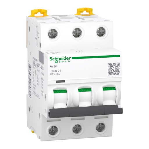 [A9F74302] AUTOMATICO 3X2A RIEL C60N SCHNEIDER