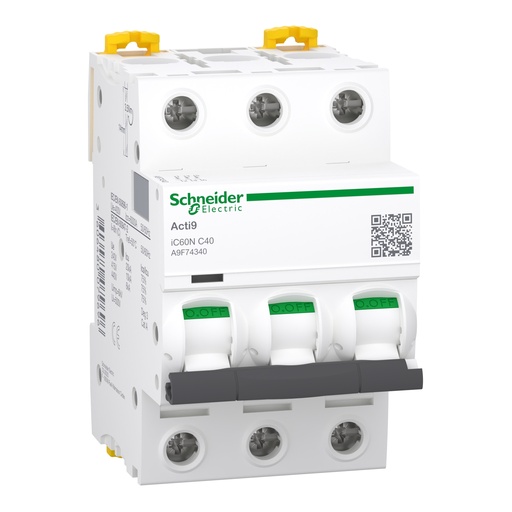[A9F74340] AUTOMATICO 3X40A RIEL C60N SCHNEIDER