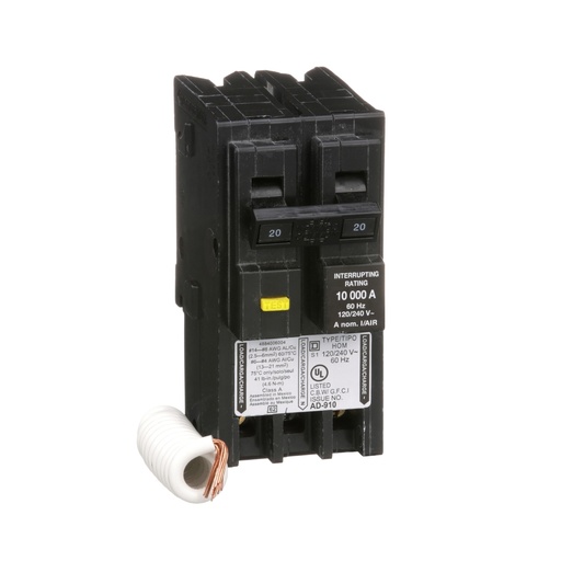 [HOM220GFI] AUTOMATICO 20A 2P 120VAC GFCI SCHNEIDER