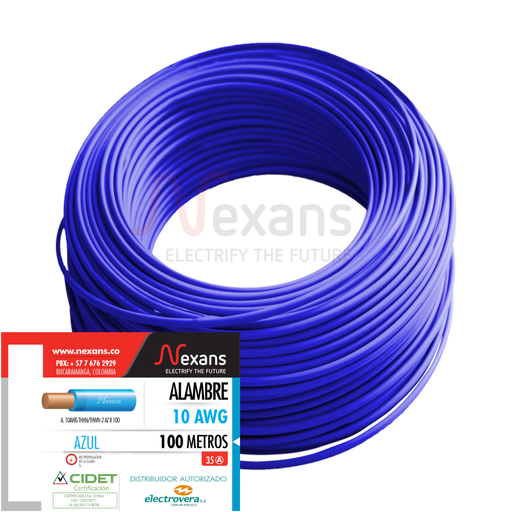 [C12AZ] CABLE 10 AWG LSHF AZUL 600V
