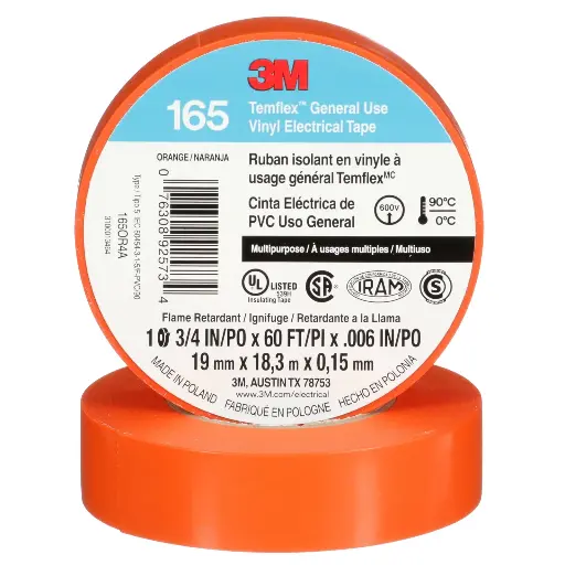 [C18MTRSNA] CINTA TEMFLEX NARANJA X 18 MTRS 3M