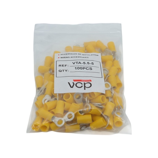[VTA-5.5-5] TERMINAL 12-10 AWG OJO 3/16 AMARILLO VCP