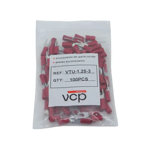[VTU1.25-3] TERMINAL 16-22 AWG U 1/8 ROJO VCP