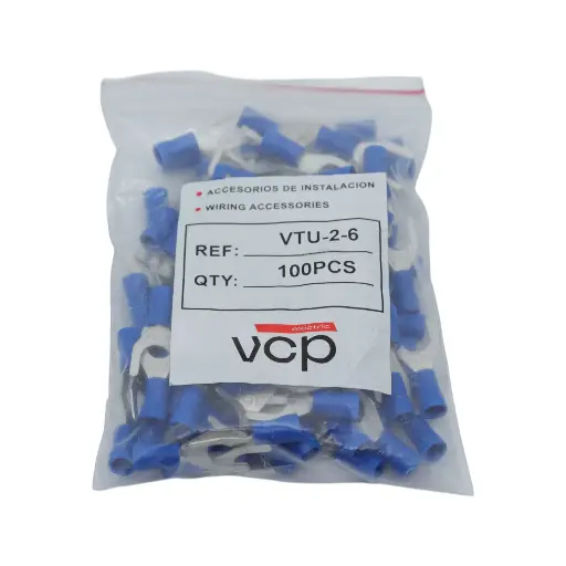 [VTU-2-6] TERMINAL 16-14 AWG U 1/4 AZUL VCP