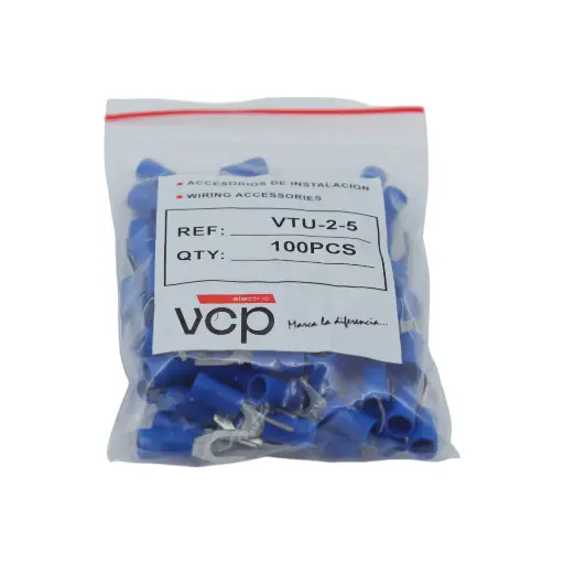[VTU-2-5] TERMINAL 16-14 AWG U 3/16 AZUL VCP