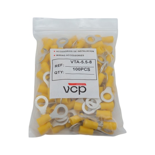 [VTA-5.5-8] TERMINAL 12-10 AWG OJO 5/16 AMARILLO VCP