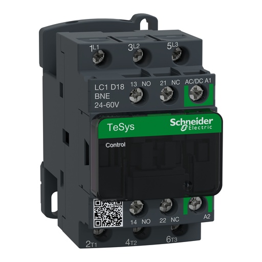 [LC1D18BNE] CONTACTOR 18A 24-60V ACDC AC3