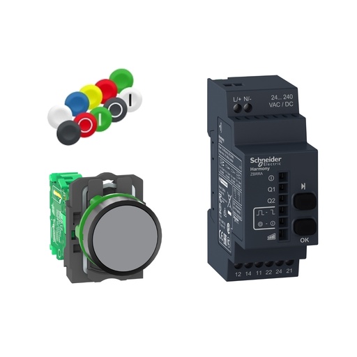 [XB5RFA02] RELE PROGRAMABLE CON PULSADOR 22MMM SCHNEIDER